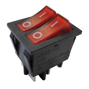 Interruttore a Bilanciere Doppio 16A 250V Rosso L.M.0-1 INT/3471H-I