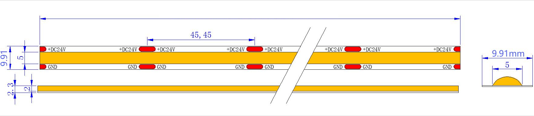 Striscia LED COB SL-COB528-24V3K-IP20
