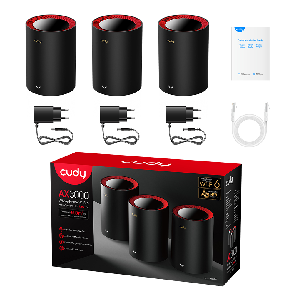 M3000(3-Pack) - AX3000 Wi-Fi 6 Mesh 2.5G Solution