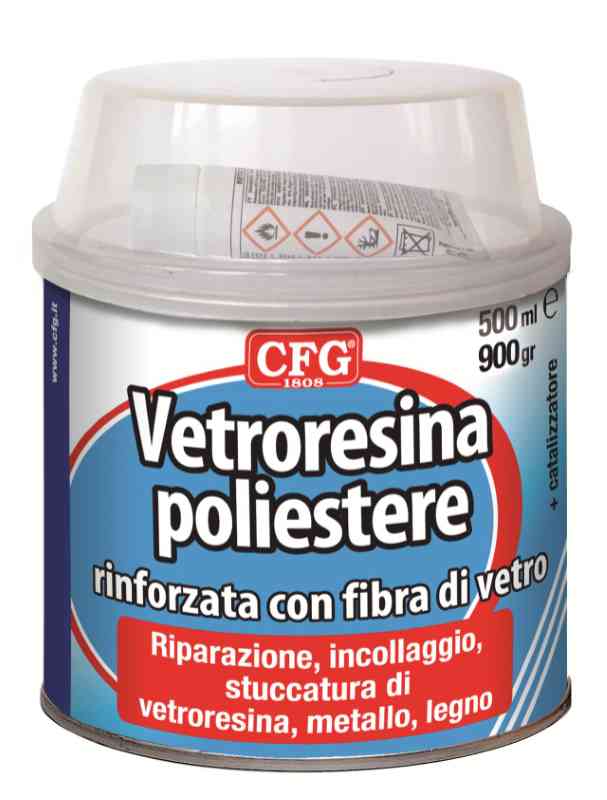 Vetroresina Poliestere Rinforzata Fibre Di Vetro, Barattolo Da 500 mL P00320 CFG
