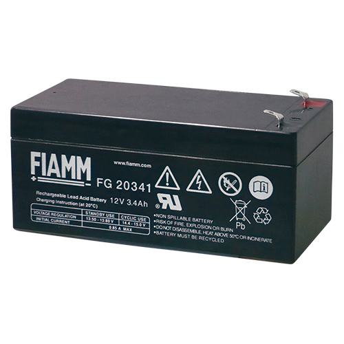 Batteria al piombo ricaricabile 12V 3.4Ah terminale faston 4.8mm FIAMM