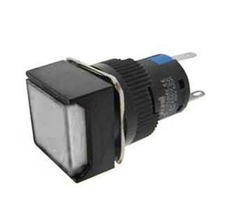 Pulsante Luminoso Quadrato 24V Bianco AP/INT/011W-I
