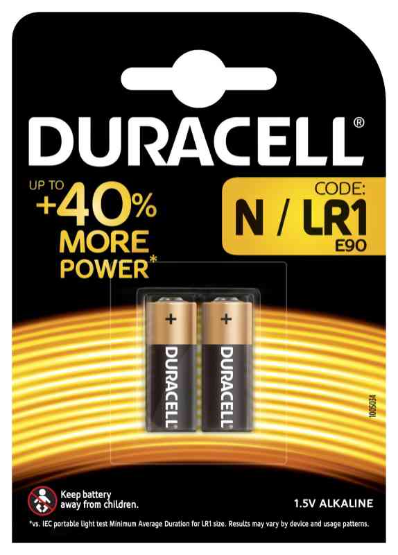 Duracell N (MN9100) 1,5 Volt apri cancello/macchina in blister da 2 pile