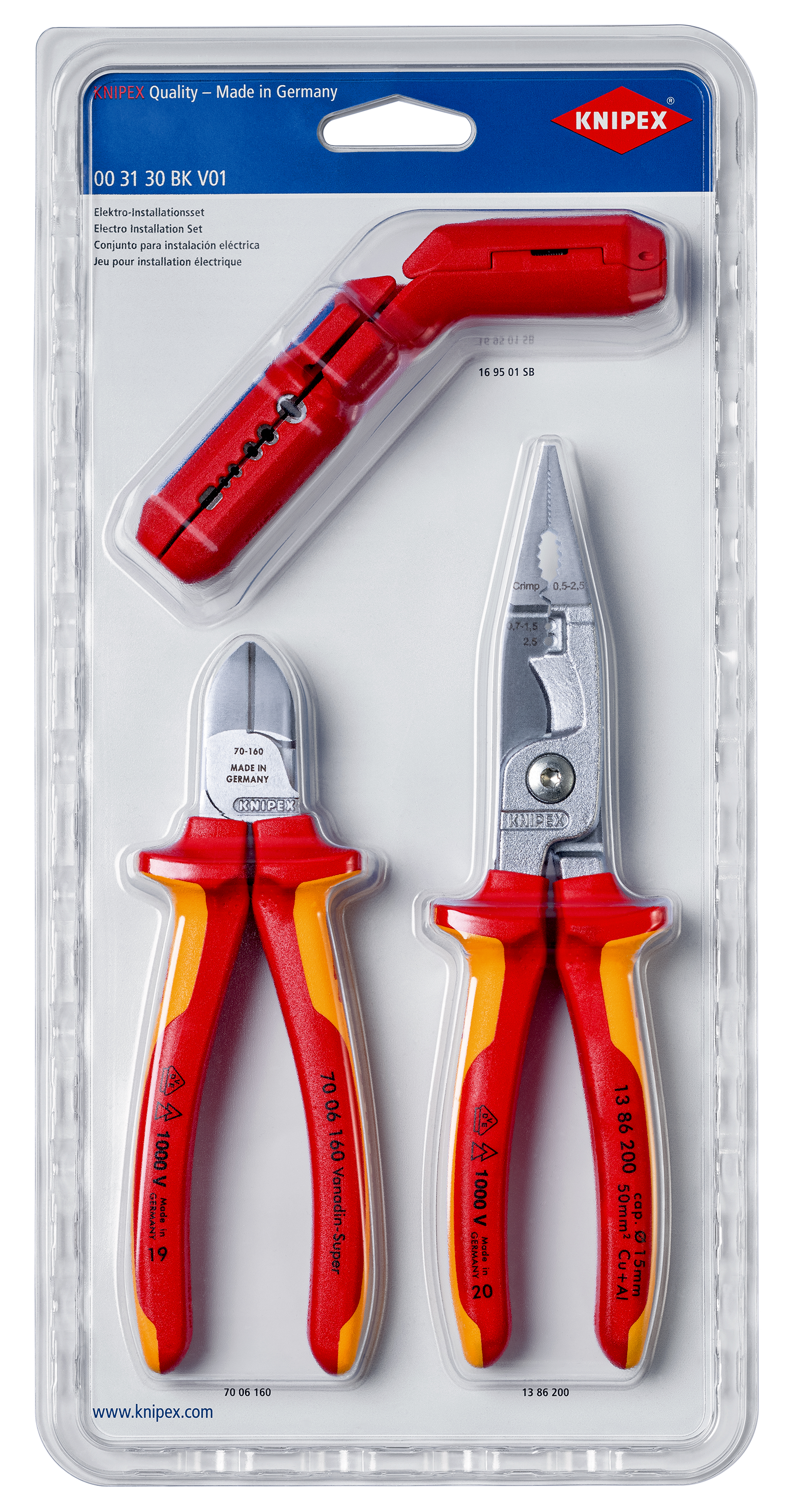 KNIPEX Set per l’installazione elettrica 00 31 30 BK V01