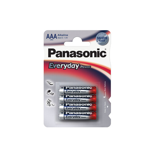 PANASONIC AAA everyday batteria alcalina AAA in blister da 4 pile