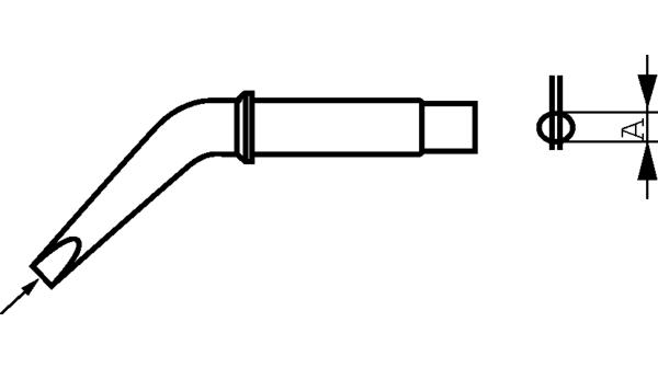 Weller T0054251799 - punta a cacciavite CT2 FX7 , 10 mm, Scalpello piegato