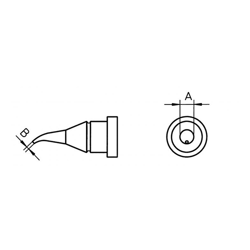 Punta saldante tonda curva Weller 30°, 0,4 mm, T0054442599