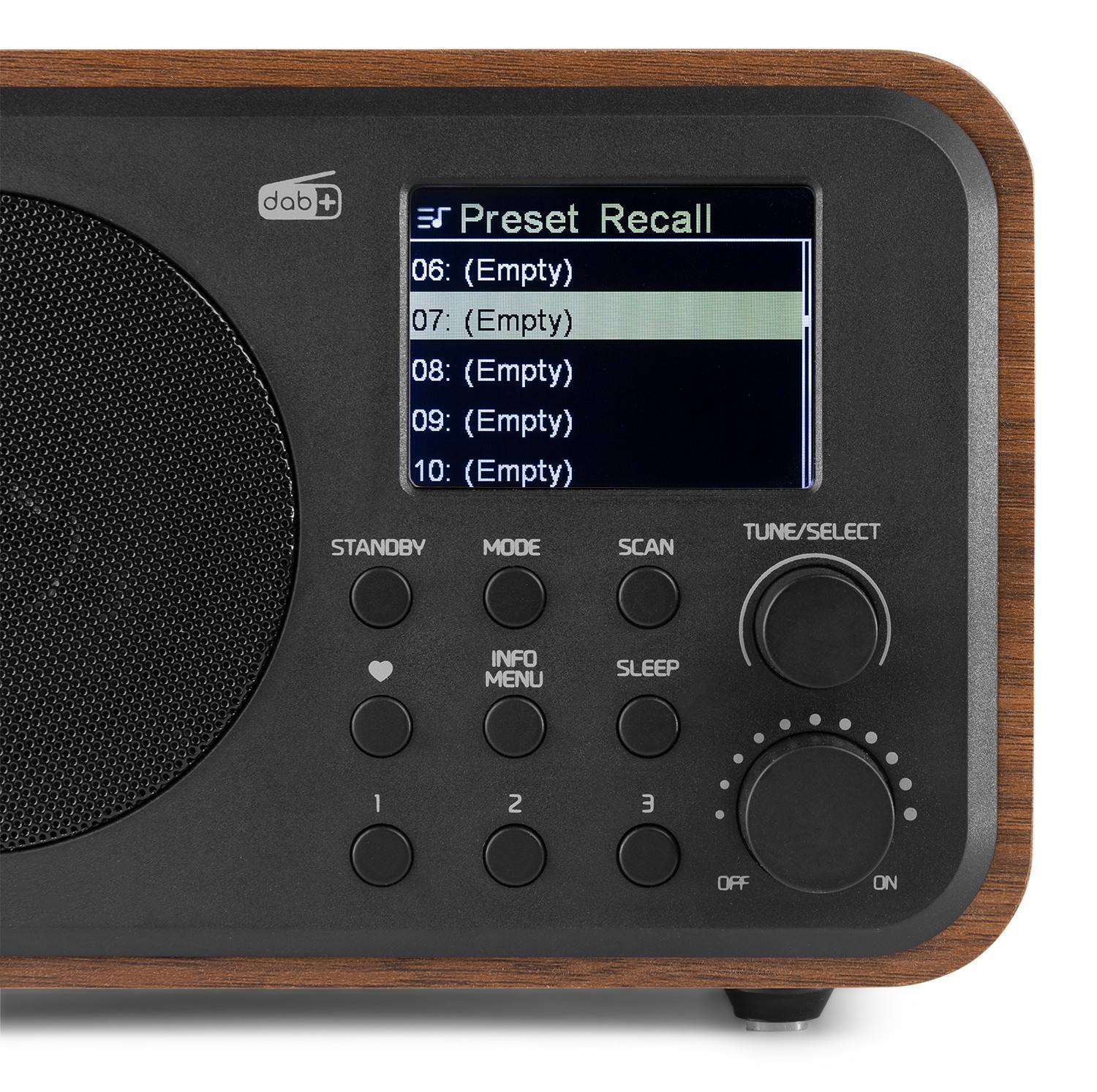Milano, Radio DAB+/FM con batteria ricaricabile, BT e display, colore noce