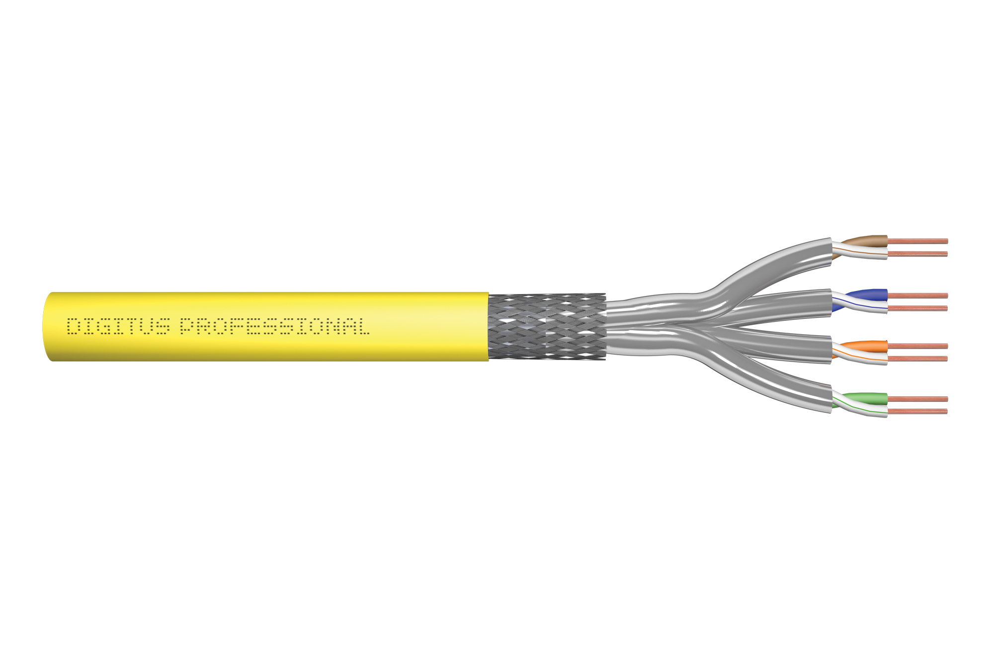 Digitus DK-1744-A-VH-10-P Cavo di installazione CAT 7A S-FTP, 1500 Mhz Cca, AWG 22/1, 1000 m, SX, coloree giallo