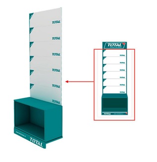 Espositore lineare Total PMST02-HG, con box, 6 spalle forate, testata e 30 ganci