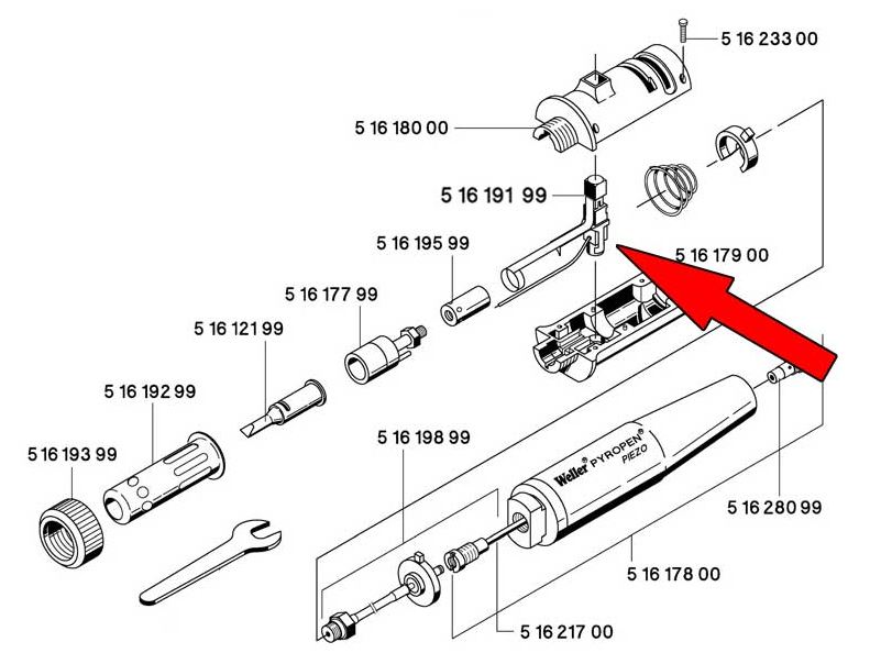 80 38u - accenditore per pyropen piezo T0051619199 - Weller