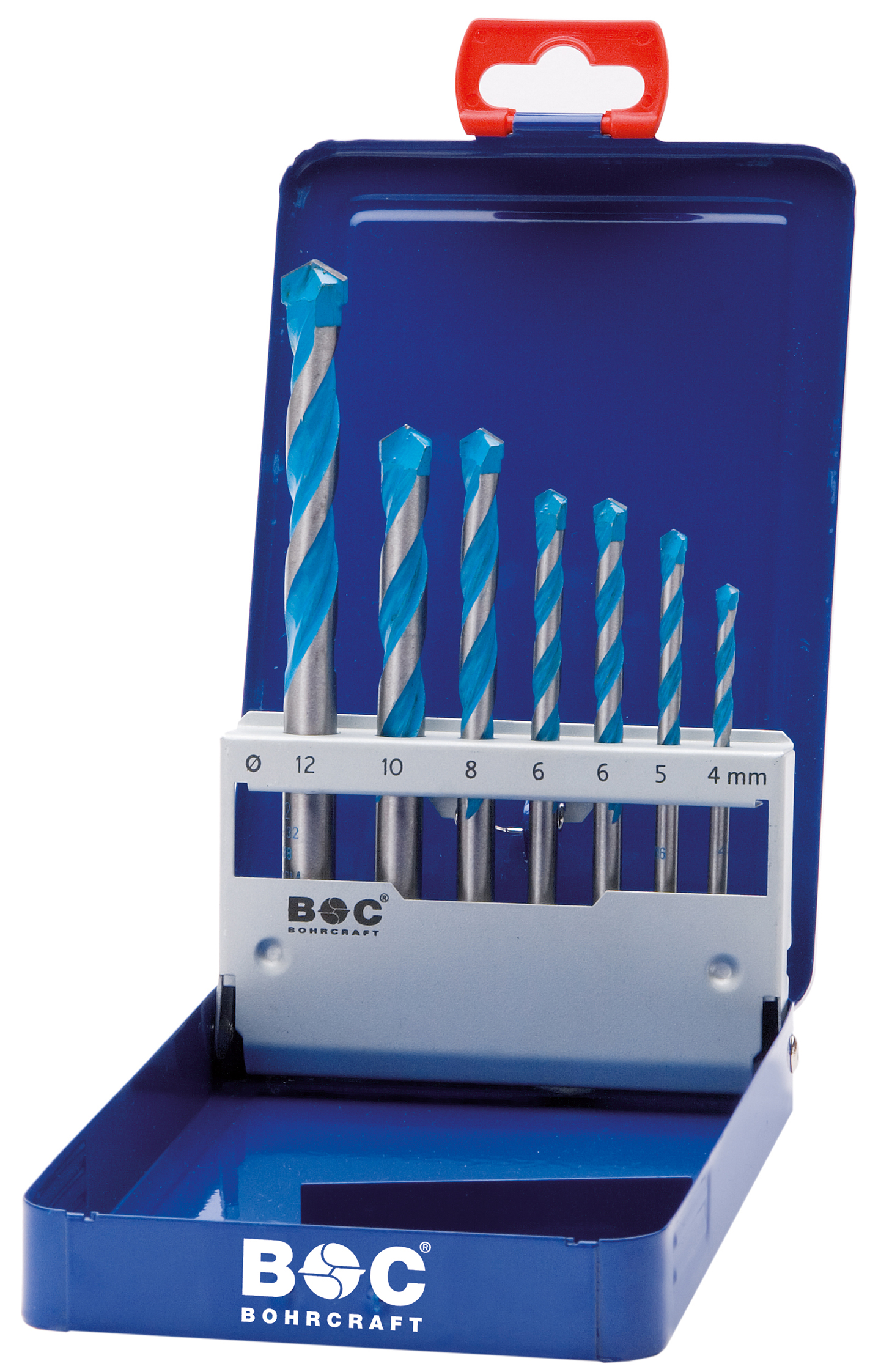 BOHRCRAFT 22701310007 Assortimento punte universali con inserto MD, ø 4/5/6x2/8/10/12mm, 7pz conf. metallo