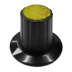 Manopola Nera A Mandrino 26x19 Ø6 Gialla MA/1121G