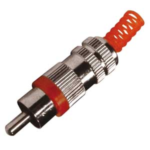 Spina Volante Coassiale Metallica Con Guidacavo Rossa RCA/378R-C
