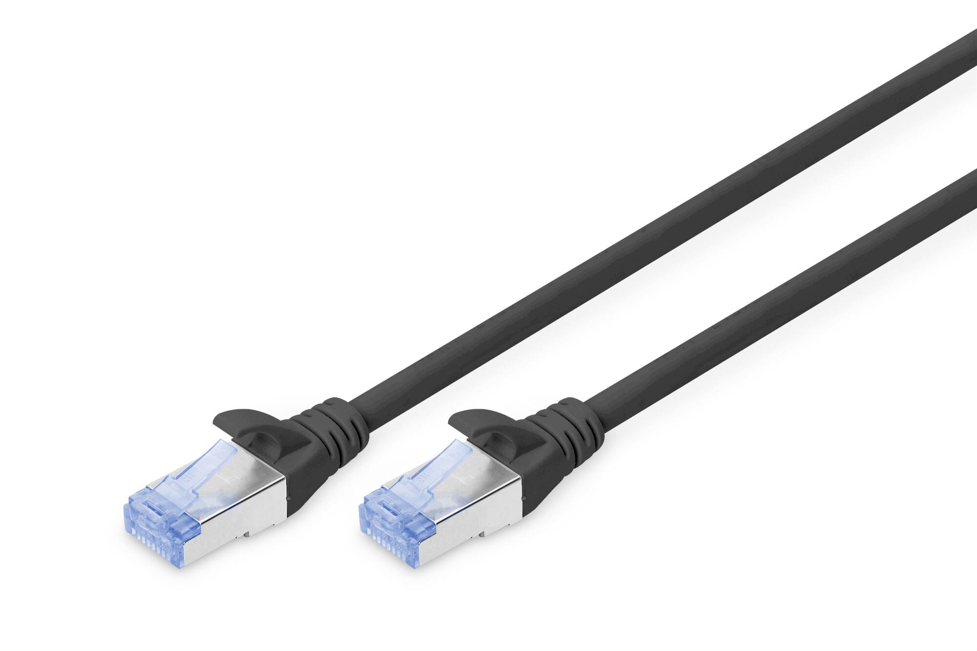 Digitus DK1532005BL - Cavo Patch S-FTP CAT5E, CU, 26AWG, guaina PVC, colore nero, lunghezza 0,5mt.