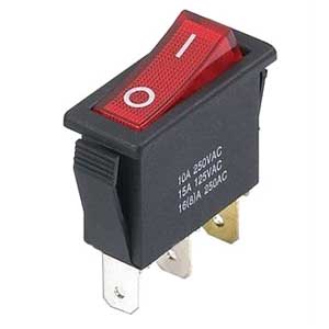 Interruttore A Bilanciere 16A-250V Unipolare Rosso INT/2220H-I