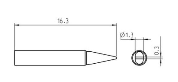 RT Pico Punta saldante, Ø 1,3 x  0,3 mm T0050102699 Weller