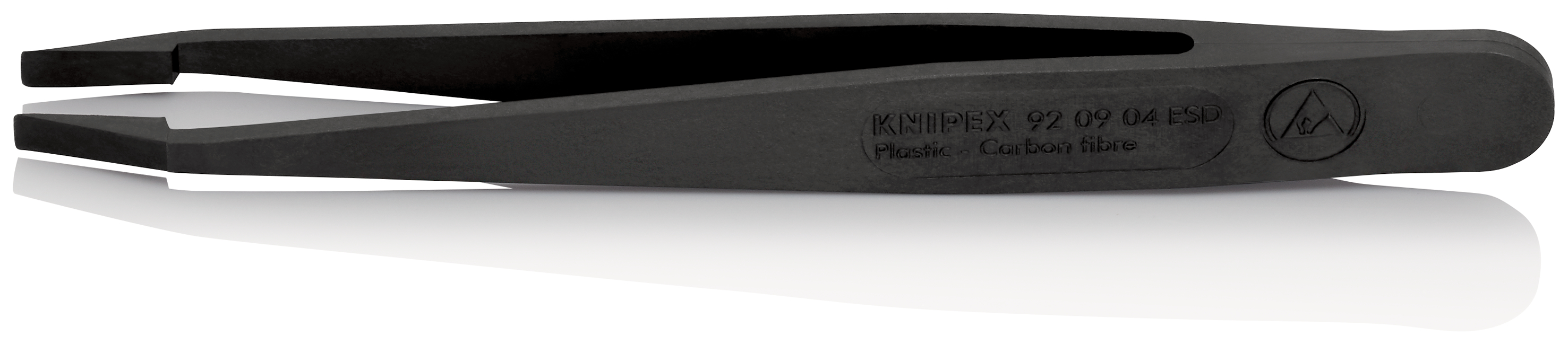 Pinzetta in resina sintetica ESD, nera 92 09 04 ESD, isolamento a 1000V