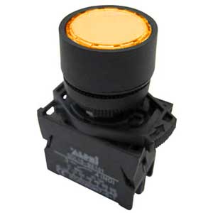 Pulsante Luminoso A Ghiera A Led 24V Giallo AP/INT/3561-C