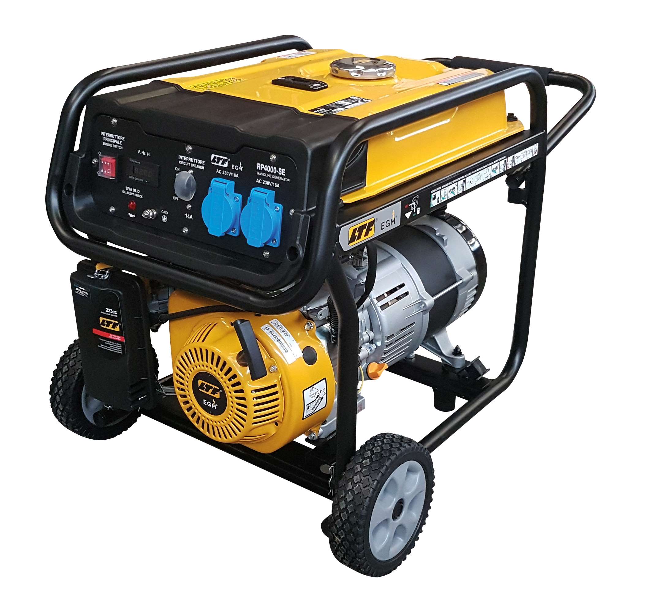 Generatore di corrente portatile a benzina 3,2 kW monofase, avviamento a strappo EGM RP4000-SE