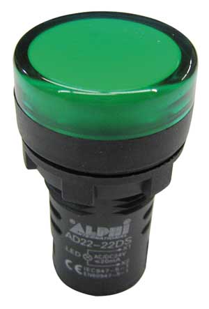 Segnalatore 24V A Led Verde Luminoso AP/SEGN/22G-C