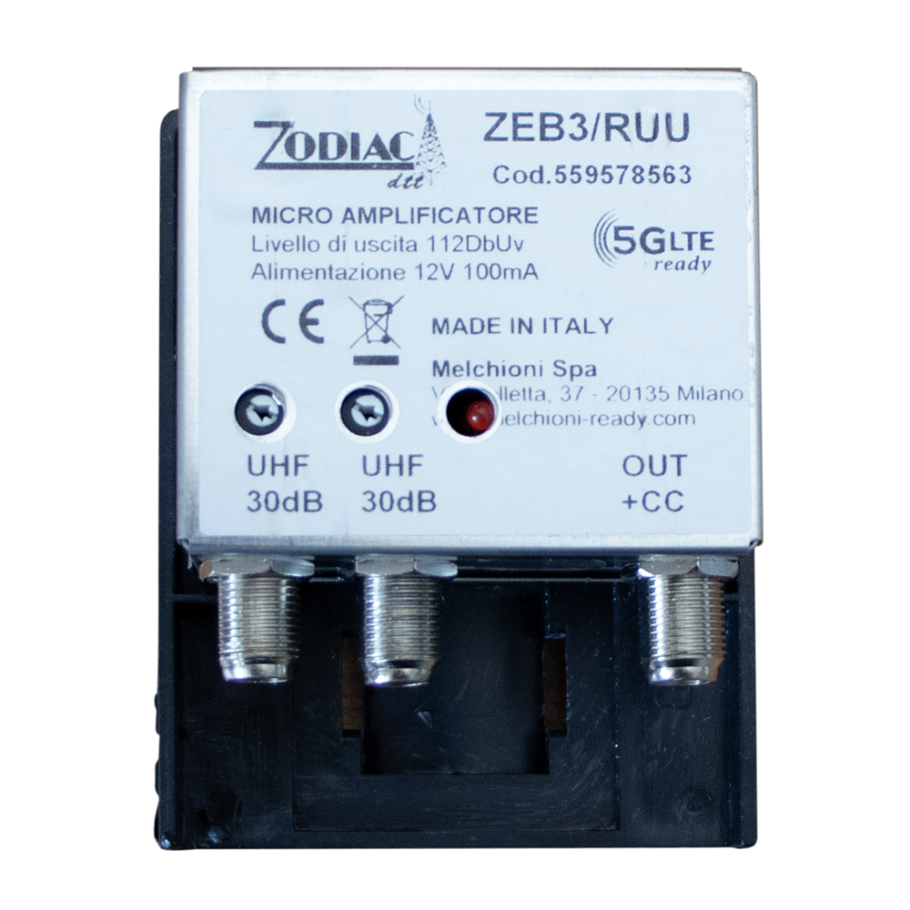 ZEB3RUU - Amplificatore DVB-T2  5G Free da palo a 2 ingressi in banda UHF
