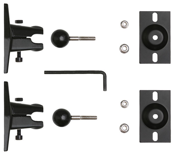 Set 2 supporti da parete per casse acustiche, colore nero