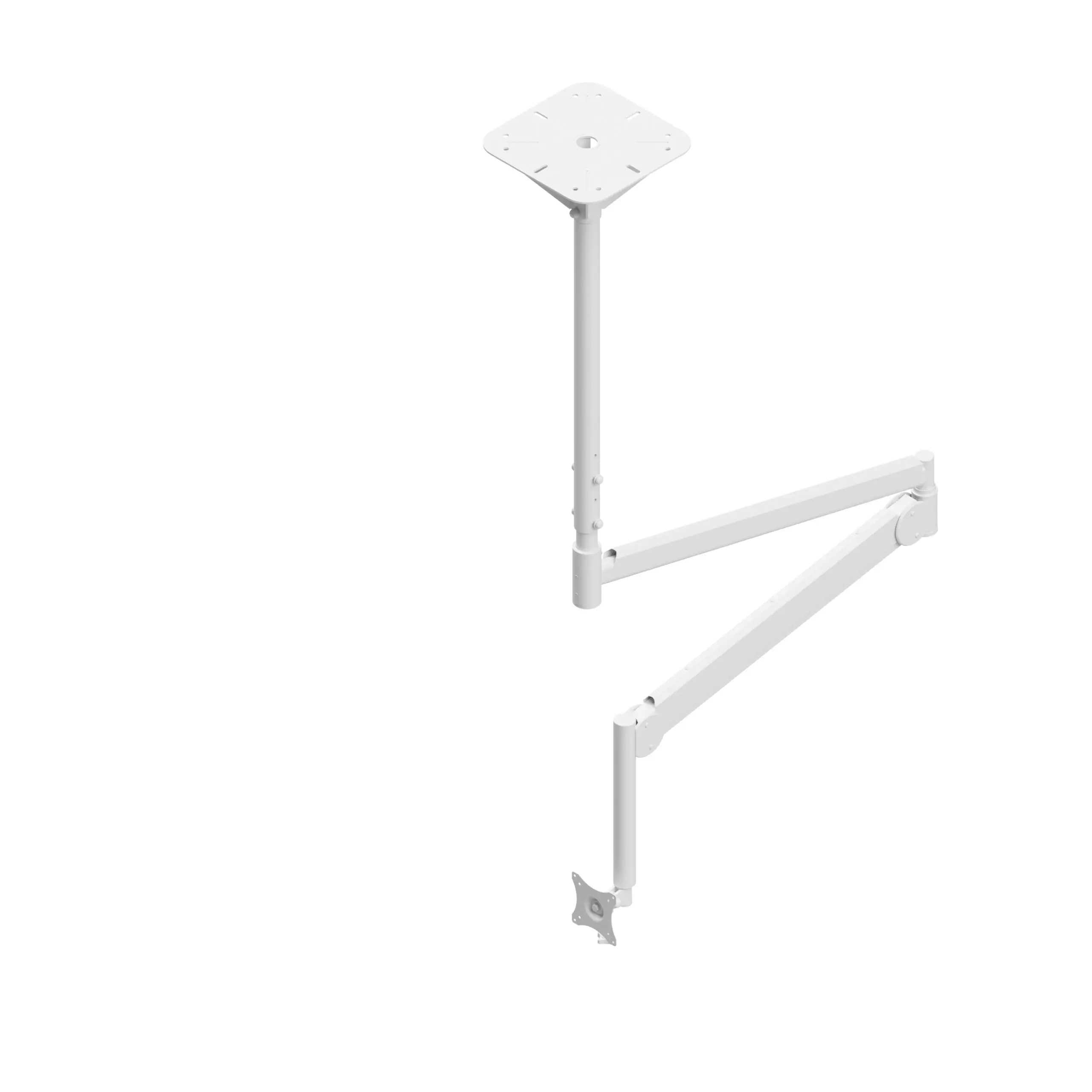MSA01w-B - Supporto da soffitto con braccio oscillante regolabile per schermi da 10-29", bianco