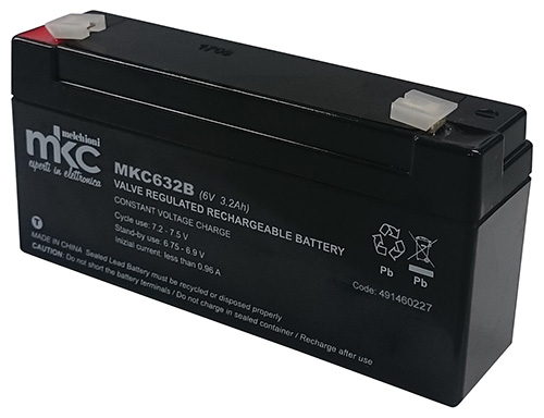Batteria al piombo ricaricabile 6V 3.2Ah MKC