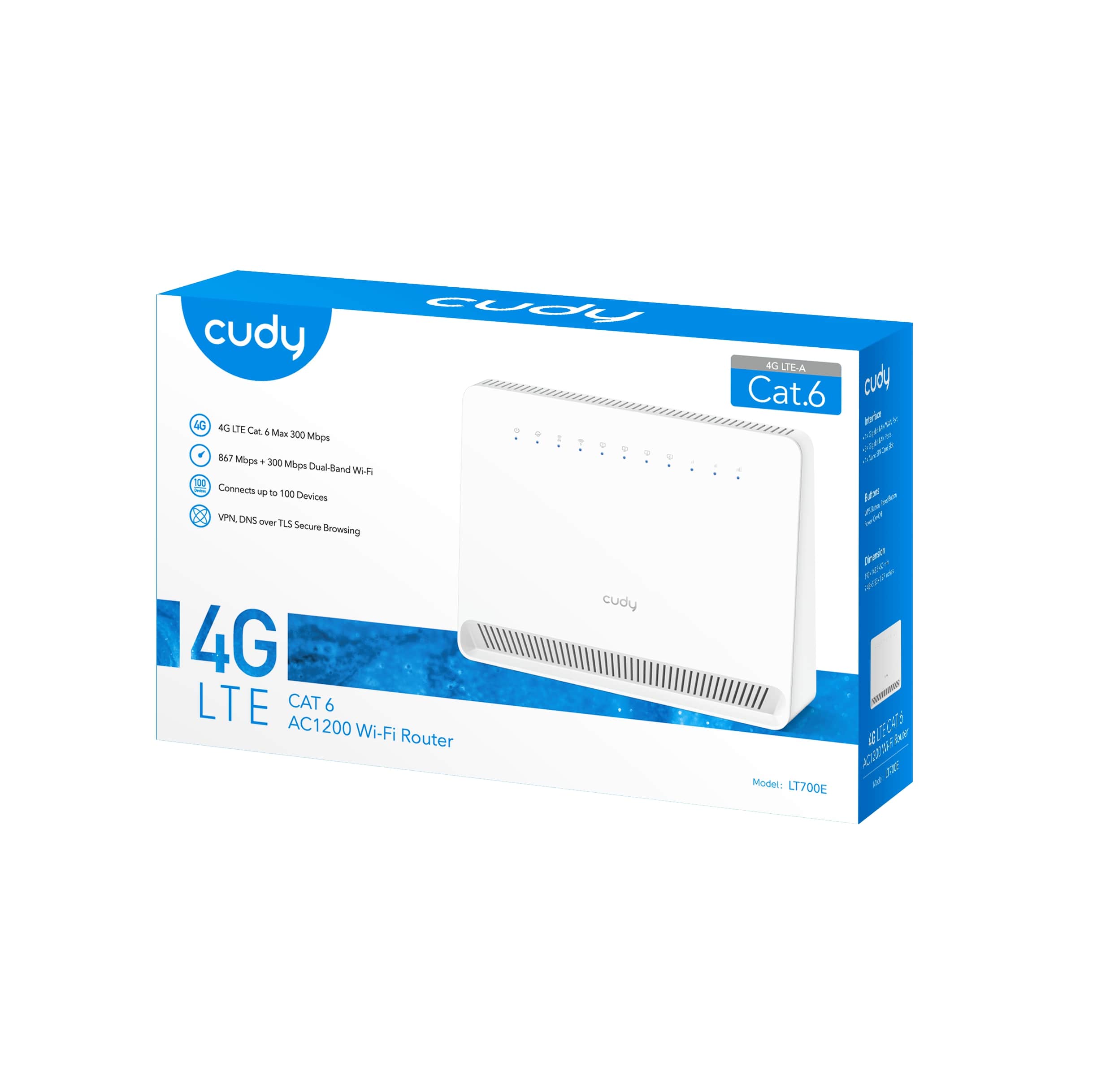 LT700E - AC1200 Wi-Fi 4G LTE-Cat6 Gigabit Router