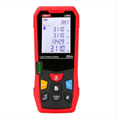 Distanziometro Misuratore distanza Laser UNI-T LM80I - capacità 80m.