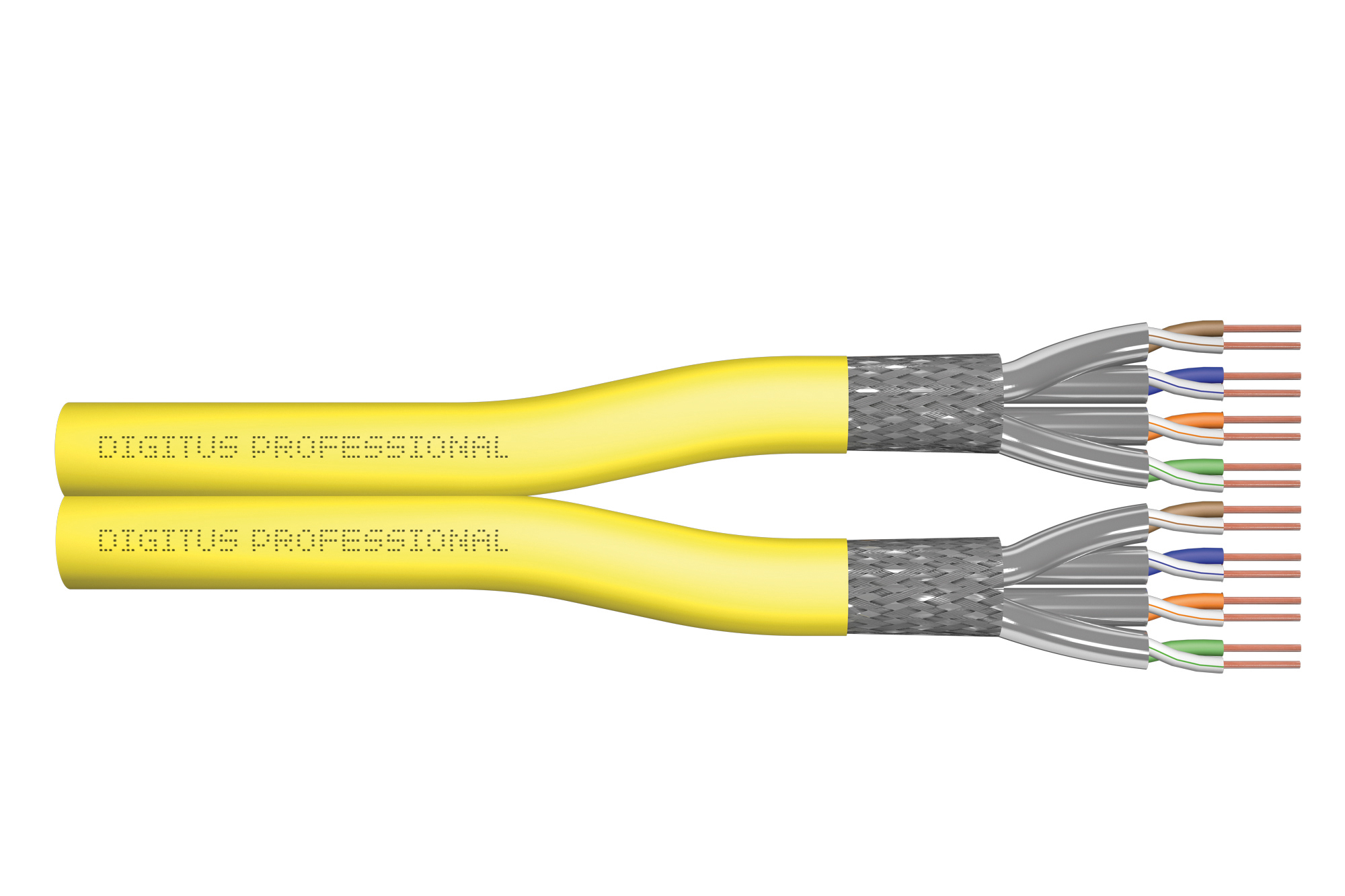 Digitus DK-1744-A-VH-D-5-P Cavo di installazione CAT 7A S-FTP, 1500 Mhz AWG 22/1, tamburo 500 m, DX, coloree giallo
