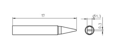 RT Pico Punta saldante, punta a cacciavite, Ø 1,3 x  0,3 mm T0050104499 Weller