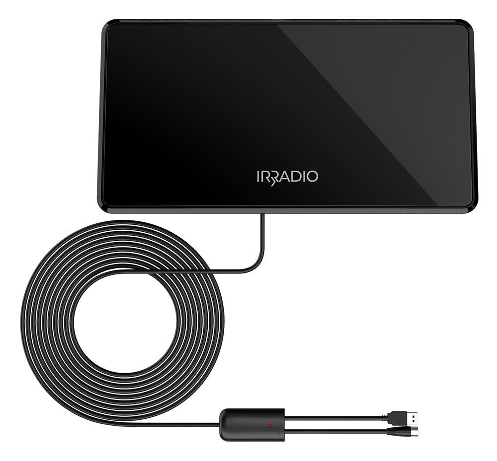 IR-Digital 2 USB Antenna DVB-T2 da interno amplificata, colore nero glossy
