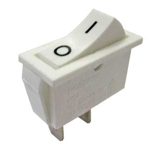 Deviatore A Bilanciere Unipolare Tasto On-Of Bianco DE/2208H-I