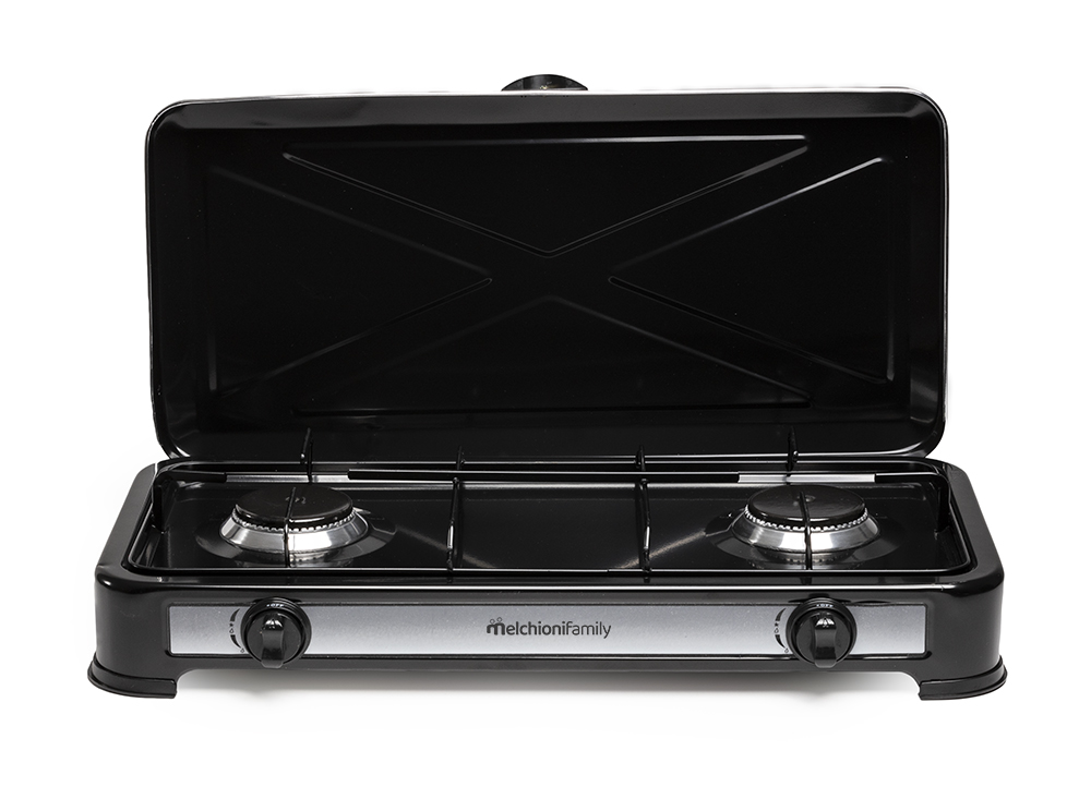 Fornello a gas MINERVA 2 NEW -  2 fuochi nero