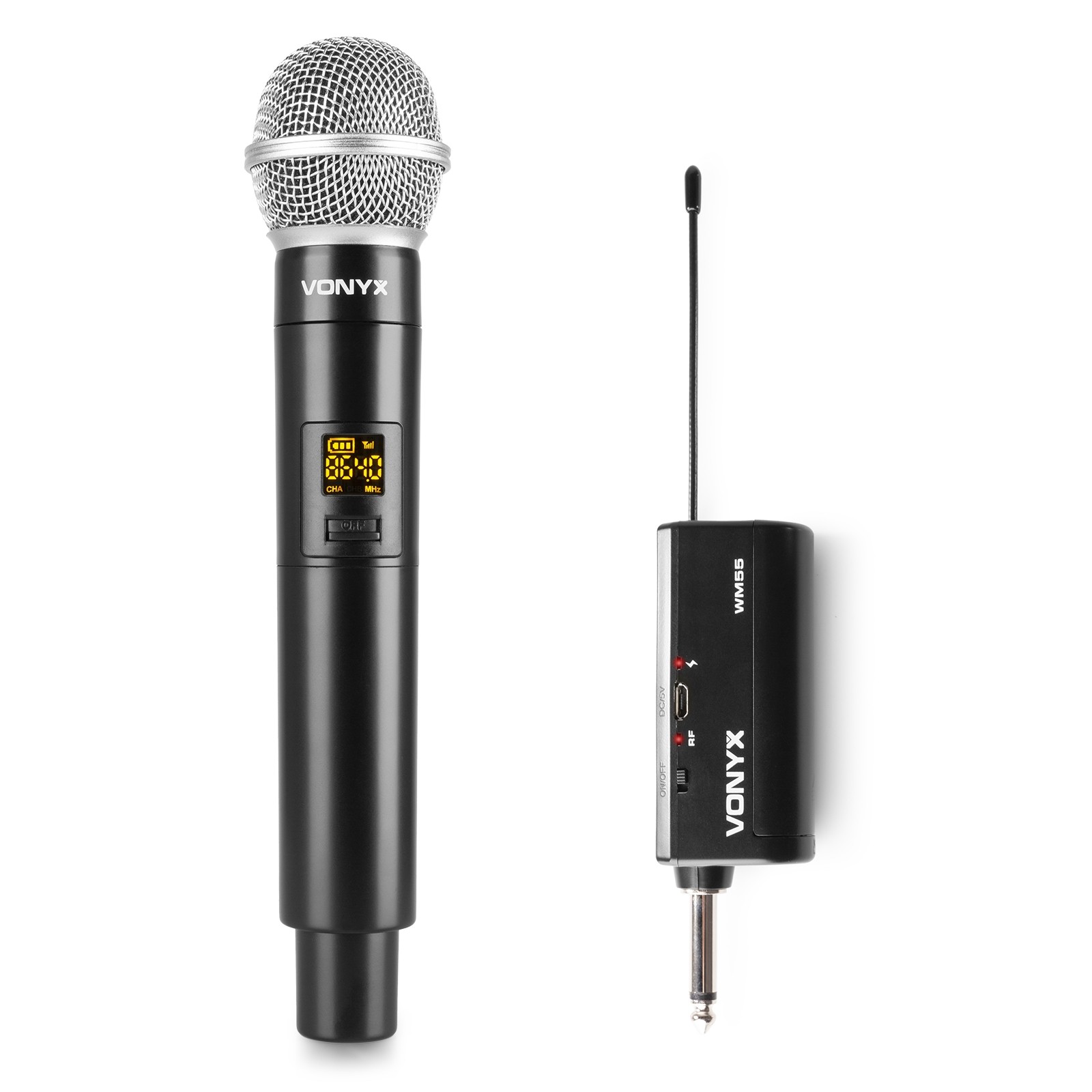Sistema microfonico UHF PLUG-AND-PLAY con 1 microfono palmare, mod. WM55