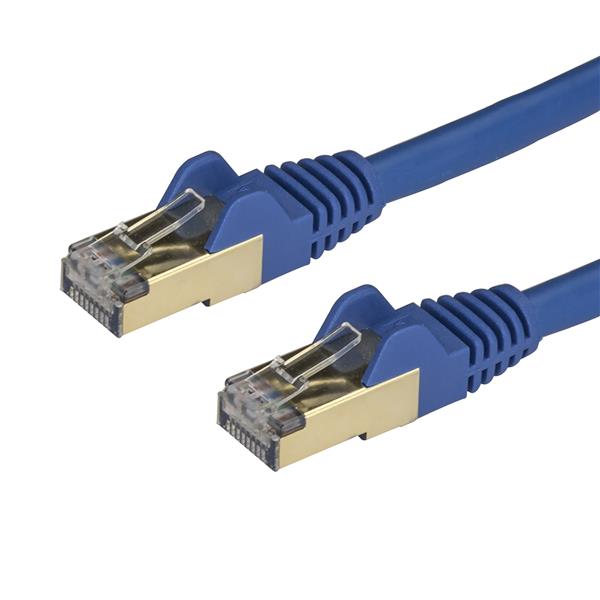 Startech.com 6ASPAT50CMBL Cavo Ethernet CAT6a da 50cm - Cavo di rete Lan RJ45 10 Gigabit Schermato 100W PoE - Cavo dati patch STP 10GbE - Testato individualmente - Certificato UL/TIA - Blu (6ASPAT50CMBL)