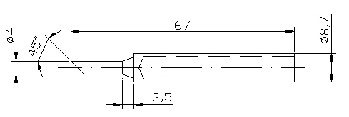 N6-3 10 Punte a taglio da 45° 4mm per saldatore MK-728/40W