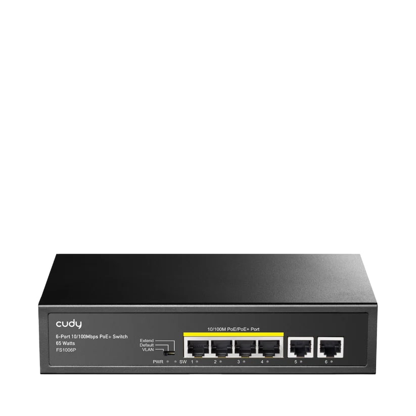 FS1006P - 6-Port 10/100M PoE+ Switch 60W