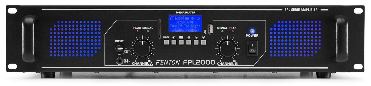 Amplificatore digitale 2 Canali 4000W 4Ω con USB / BT / SD SD