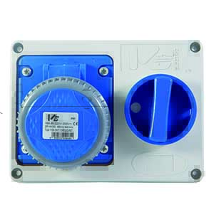 Presa Interbloc.Orizzontale Sz Fondo Ip67 2P+Terra 16A 230V Blu PR/VBINT1367-C