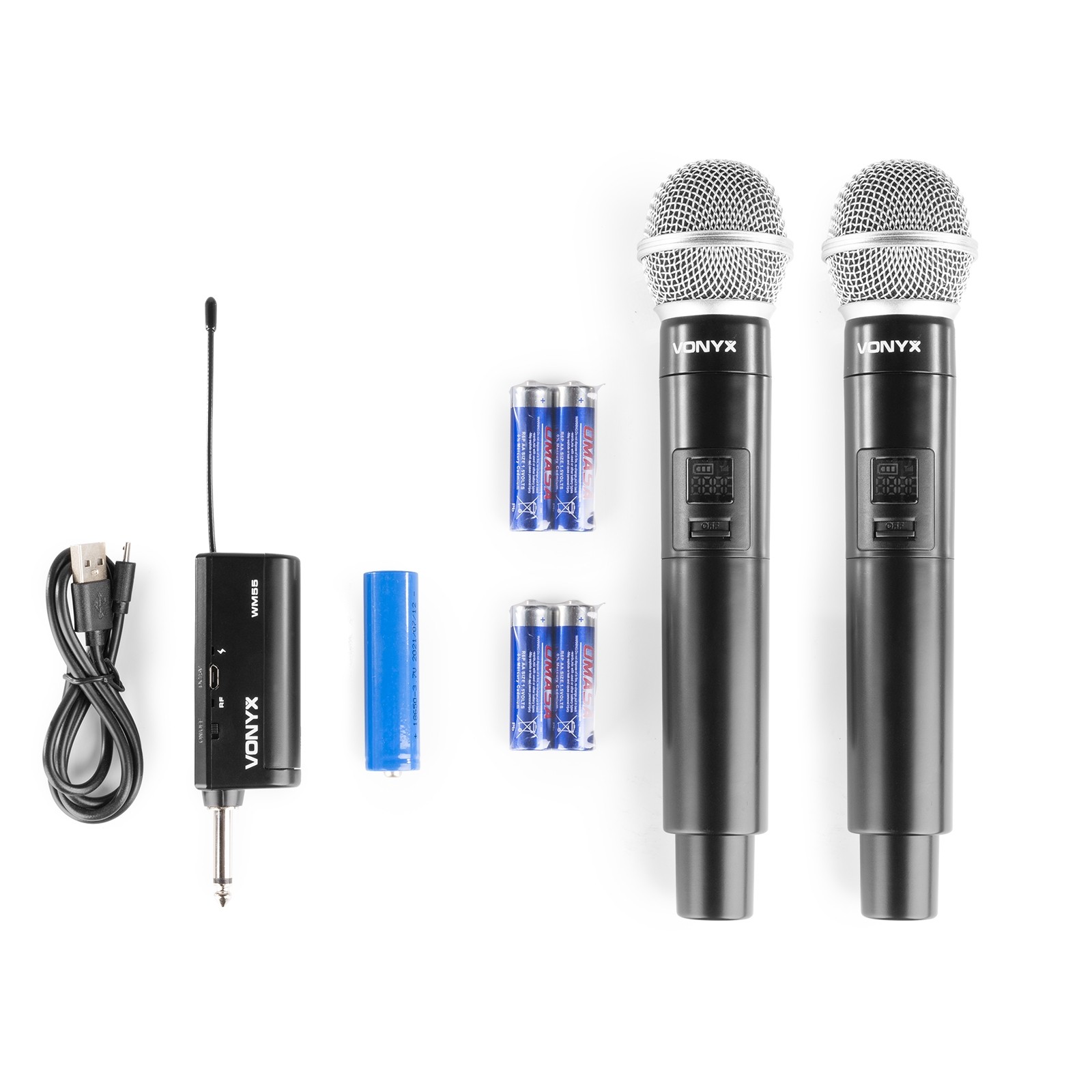Set microfonico in banda UHF con due radiomicrofoni, Mod. WM552