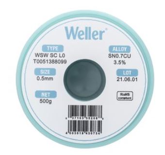 WSW SC L0 Filo saldante, Ø 0,5 mm, 500 gr T0051388099 - Weller