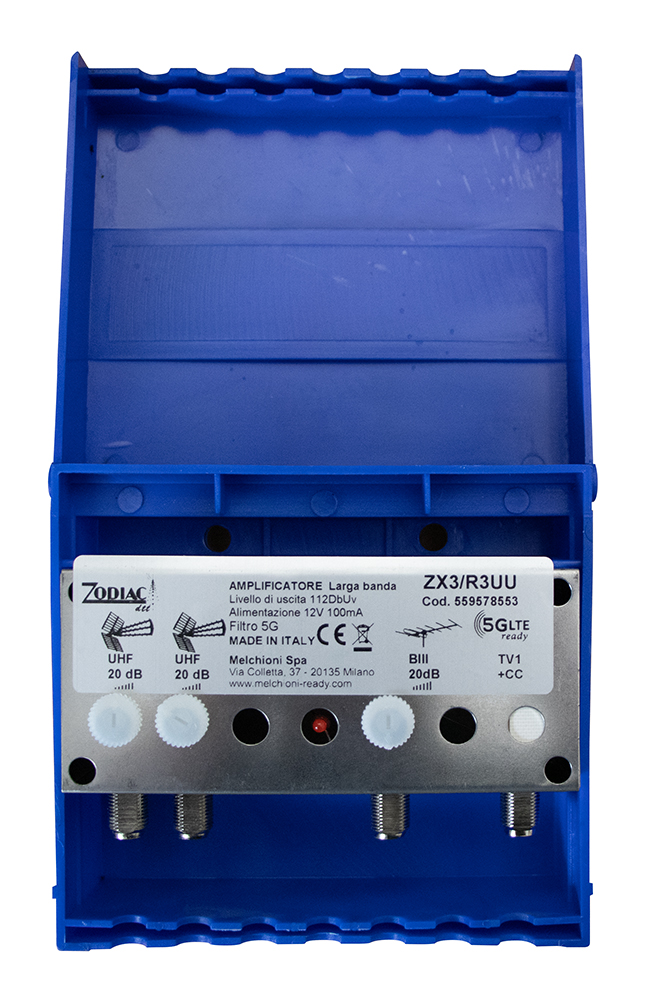 AX3/R3UU - Amplificatore DVB-T2  5G Free da palo con 3 ingressi, bande: III - UHF