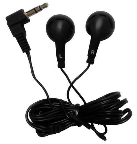 CD-411 Audicolari  cablati con mini jack stereo da 3,5mm, colore nero, confezione blister