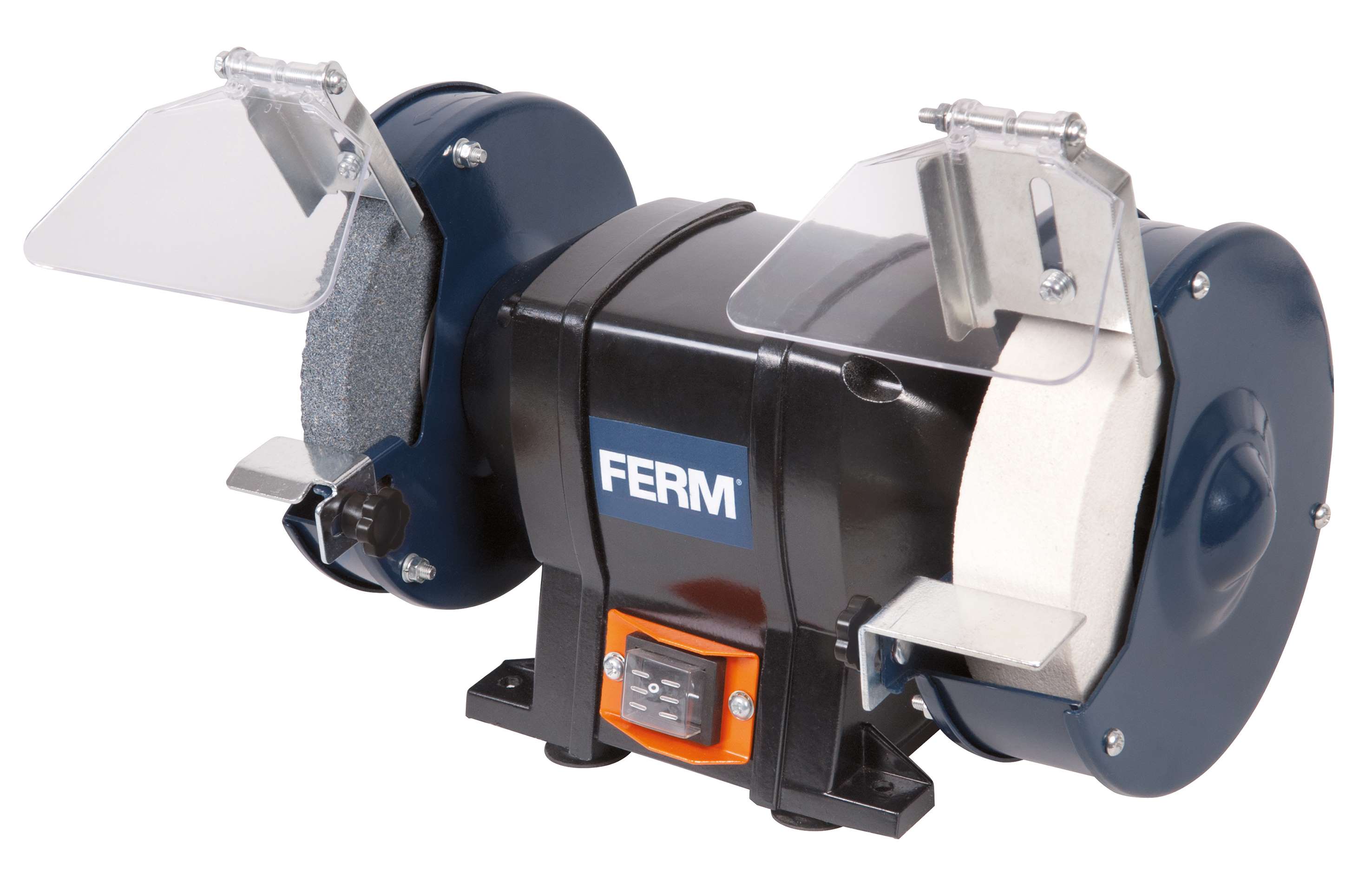 FERM BGM1020 Molatrice da banco 250W - velocità a vuoto 2950 rpm - dimensioni mola 150x20 mm - peso 8,5 kg
