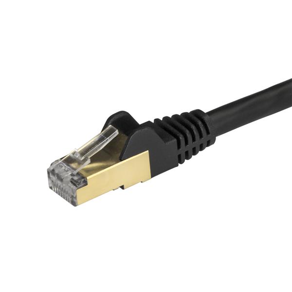 Startech.com 6ASPAT3MBK Cavo Ethernet CAT6a da 3m - Cavo di rete Lan RJ45 10 Gigabit Schermato 100W PoE - Cavo dati patch STP 10GbE - Testato individualmente - Certificato UL/TIA - Nero (6ASPAT3MBK)