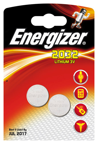 Batteria al litio Energizer 3V CR2032 blister da 2 pezzi