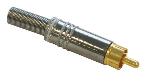 Spina rca metallica con molla guidacavo rosso FR0558 BLACK